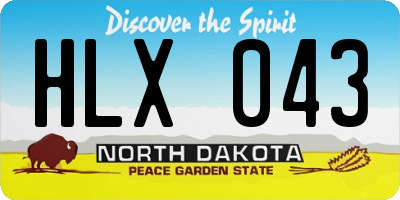 ND license plate HLX043