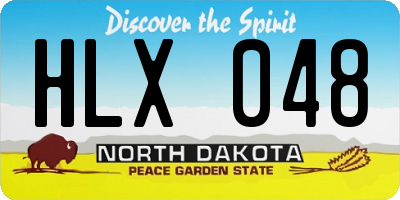 ND license plate HLX048