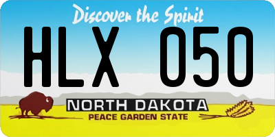 ND license plate HLX050