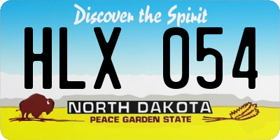 ND license plate HLX054