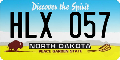 ND license plate HLX057