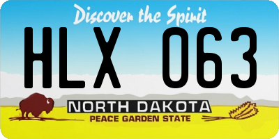 ND license plate HLX063