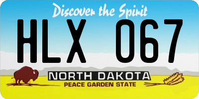 ND license plate HLX067