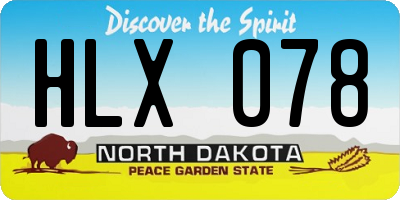 ND license plate HLX078