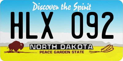 ND license plate HLX092