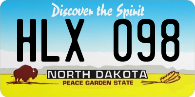 ND license plate HLX098