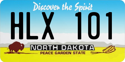 ND license plate HLX101