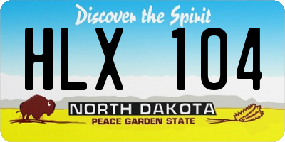 ND license plate HLX104