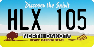 ND license plate HLX105