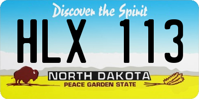 ND license plate HLX113