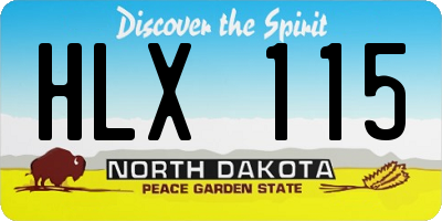 ND license plate HLX115