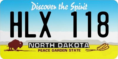 ND license plate HLX118