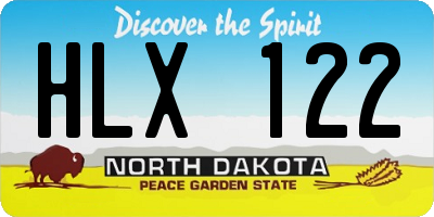ND license plate HLX122