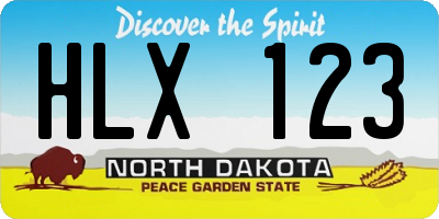 ND license plate HLX123