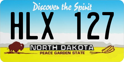 ND license plate HLX127