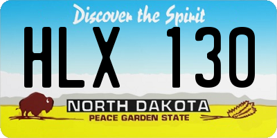 ND license plate HLX130