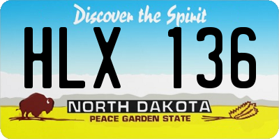 ND license plate HLX136