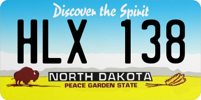 ND license plate HLX138