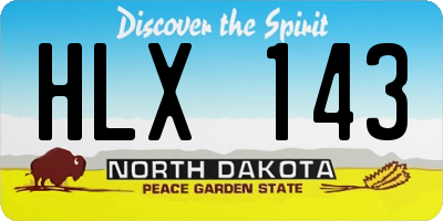ND license plate HLX143