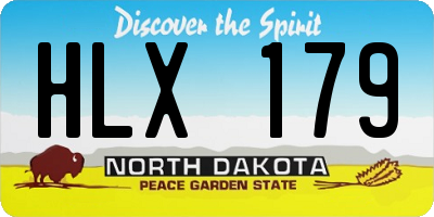 ND license plate HLX179