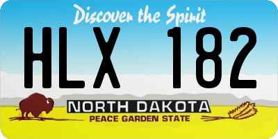 ND license plate HLX182