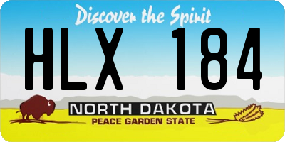 ND license plate HLX184