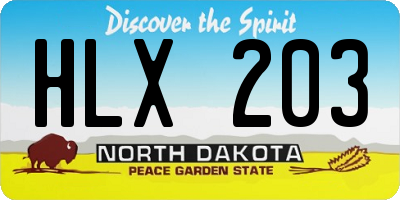 ND license plate HLX203
