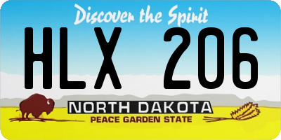 ND license plate HLX206