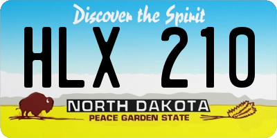 ND license plate HLX210