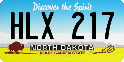 ND license plate HLX217