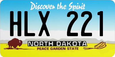 ND license plate HLX221