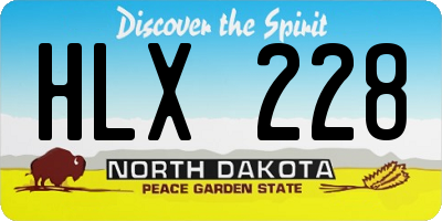 ND license plate HLX228