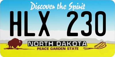ND license plate HLX230