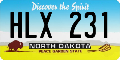 ND license plate HLX231