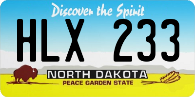 ND license plate HLX233