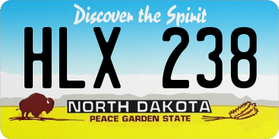 ND license plate HLX238