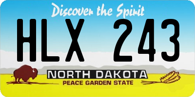 ND license plate HLX243