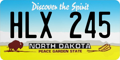 ND license plate HLX245