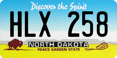 ND license plate HLX258
