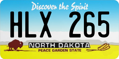 ND license plate HLX265