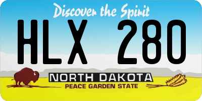 ND license plate HLX280