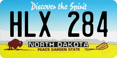 ND license plate HLX284