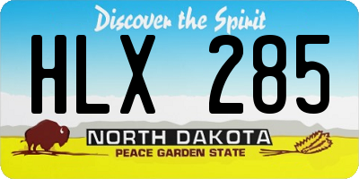 ND license plate HLX285