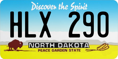 ND license plate HLX290