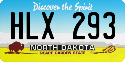 ND license plate HLX293