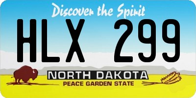 ND license plate HLX299