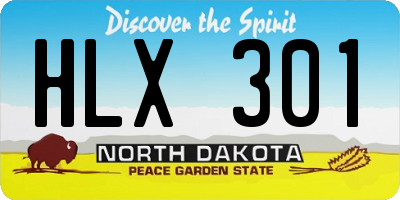 ND license plate HLX301