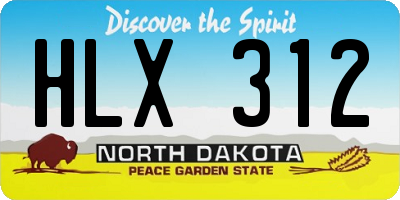 ND license plate HLX312
