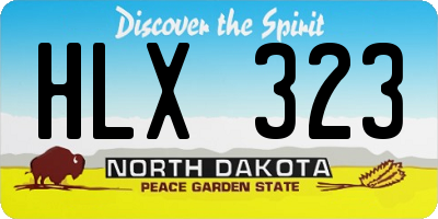 ND license plate HLX323