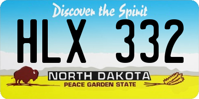 ND license plate HLX332